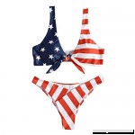 TSWRK Tie Knot Front American USA Flag Bikini Set Triangle Cheeky Bottom Two-Piece Bathing Suit  B07G5CKB43